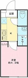 TheRoom's中野本町 1Kの間取図画像