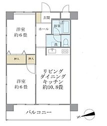 シャルム・K・カーサ 2階2LDKの間取り