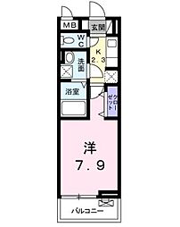デーアアロッジオ 1Kの間取図画像