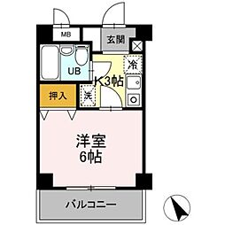バーチェ 1Kの間取図画像