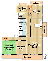 ホームタウン貝取 5階4LDKの間取り