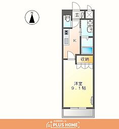 リッチ&フォース 1Kの間取図画像