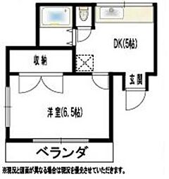 トータスコーポ 1DKの間取図画像