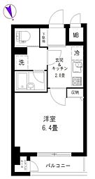 マリオン新宿河田 1Kの間取図画像