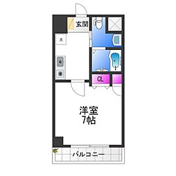 ラ・フォーレ喜連瓜破 1Kの間取図画像