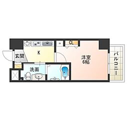 Osaka Metro中央線 九条駅 徒歩4分の賃貸マンション 9階1Kの間取り