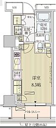 パークアクシス赤坂見附 ワンルームの間取図画像