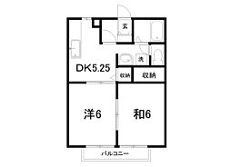 ウイング神田A 2DKの間取図画像