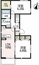 メゾン・ド・ルポ大倉山 2LDKの間取図画像
