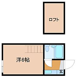 メゾン八幡B 1Kの間取図画像