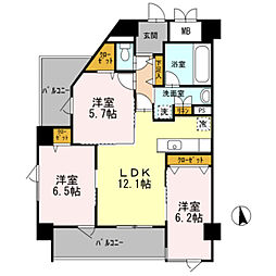 セイクレッド 3LDKの間取図画像