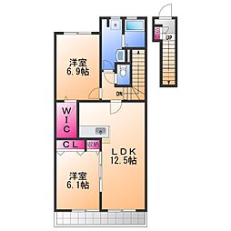 サージュ・ヴィラ 2LDKの間取図画像