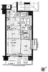 JR中央線 八王子駅 徒歩6分の賃貸マンション 3階1LDKの間取り