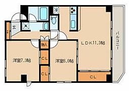 マーメイドラグーン 2階2LDKの間取り