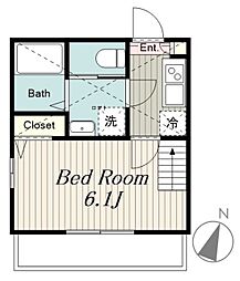 アザーレ・パッシオ新百合ヶ丘B 3階1Kの間取り