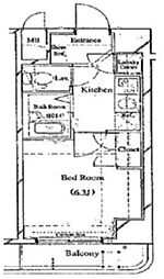 CYNTHIA FOUR-D GOTANDA-WEST 4階1Kの間取り