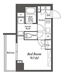 ブライズ白金台 8階1Kの間取り