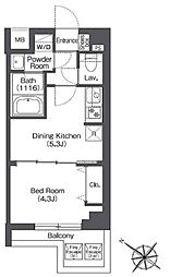 コンフォリア志村坂上 4階1DKの間取り