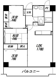 アトラクトマンショントムロ 3LDKの間取図画像
