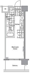 パークハビオ赤坂 ワンルームの間取図画像