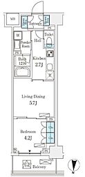 フロンティアレジデンス錦糸公園 1LDKの間取図画像