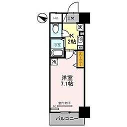 ユニスペースコープイサム 3階1Kの間取り