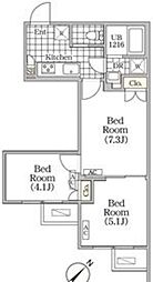 BRICKRESIDENCE目黒本町 3Kの間取図画像