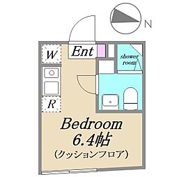 CASA OTSUKA 1階ワンルームの間取り