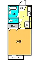 アゼリア 1Kの間取図画像