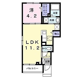 リッカンス　ヘム　一番町 1階1LDKの間取り