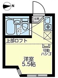 ユナイト藤崎ビッシーガの杜 ワンルームの間取図画像