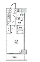 GENOVIA南千住IVskygarden 3階1Kの間取り