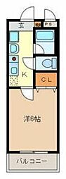 シャテロイワサキ 1Kの間取図画像