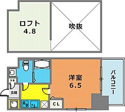 エステムコート神戸・県庁前4グランディオ 1Kの間取図画像