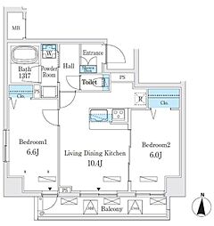 クラリティア板橋本町 2LDKの間取図画像