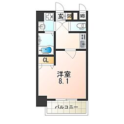 ポルト・ボヌール塚本 1Kの間取図画像