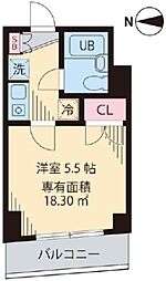 ベイステート安間 1Kの間取図画像