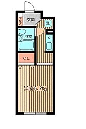 東京メトロ東西線 南行徳駅 徒歩5分の賃貸マンション 1階ワンルームの間取り