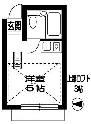 ベルビー祖師谷 ワンルームの間取図画像