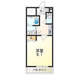 フジパレス遠里小野5番館 1Kの間取図画像