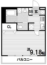レジデンス富久寿 1Kの間取図画像