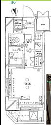 ルーブル神楽坂 1Kの間取図画像