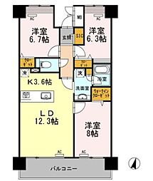 ロイヤルパークス若葉台 3LDKの間取図画像