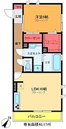 PARTNER 2階1LDKの間取り