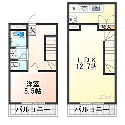 マナーハウス 1階1LDKの間取り