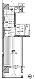 カスタリア麻布十番七面坂 ワンルームの間取図画像