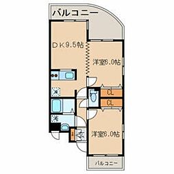 ミヤコマンション 2DKの間取図画像