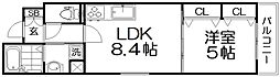門真市城垣町アパート 1LDKの間取図画像