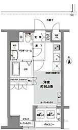 コンフォリア芝公園 ワンルームの間取図画像