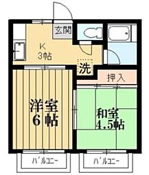 プチメゾンA 2Kの間取図画像